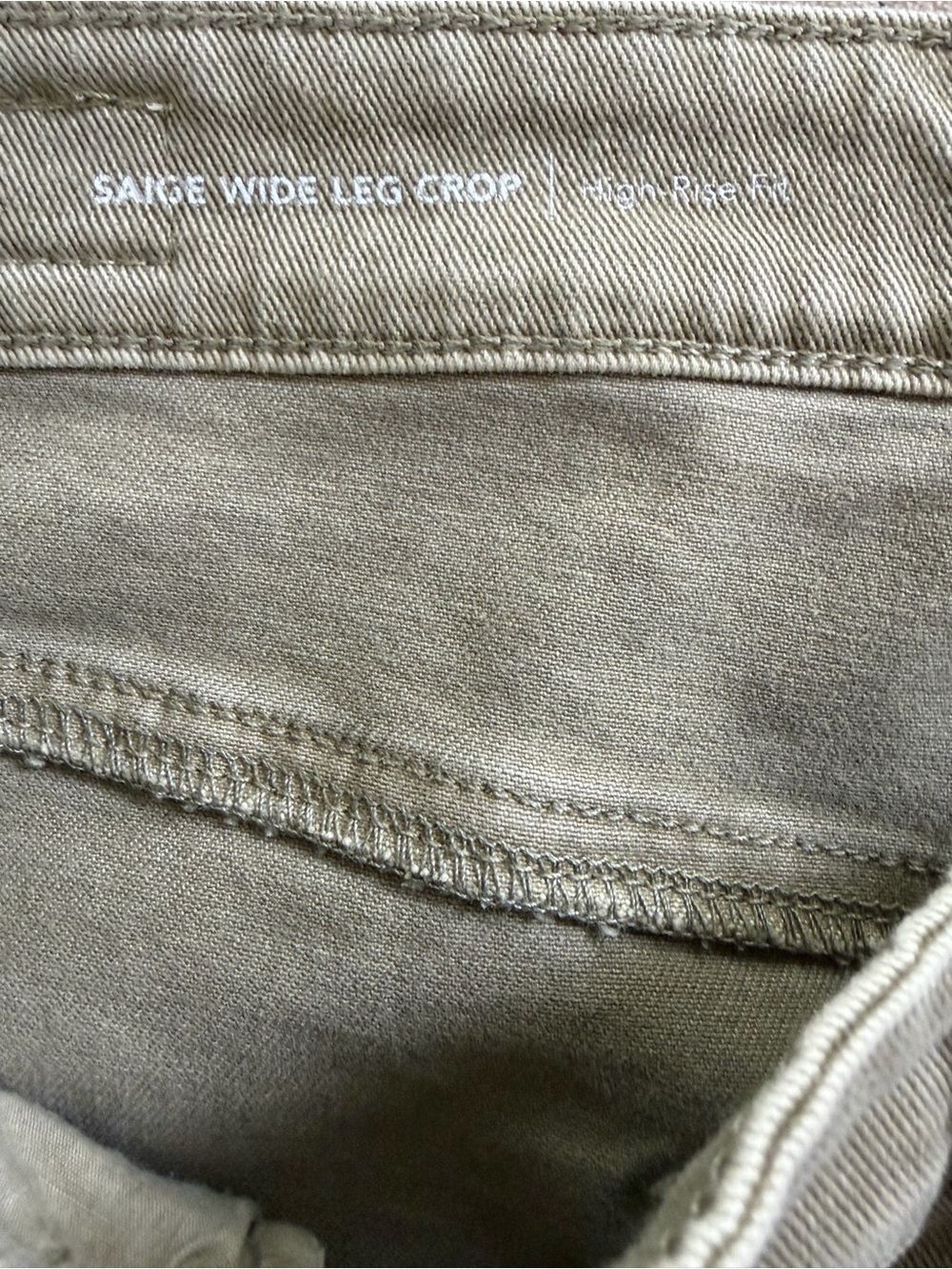 Ag Adriano Goldschmied Saige Wide Leg Cropped Jean High Rise Fit Dusty Sage - Picture 9 of 13